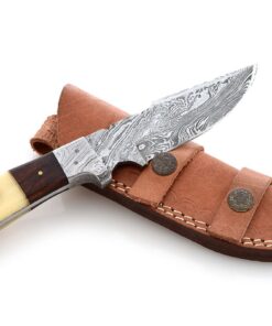 Koch - Walnut & Camel bone - Handmade Damascus Fixed Blade Knife YV-01