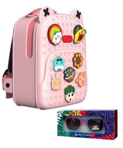 Koool Kids Cute Animal Backpack Bundle Sophie Moda Children Sunglasses - Pink