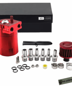 KR Automotive Oil Catch Can & Filter: Red (300ml)