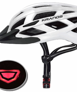 KRANOS Lightweight All-Around Cycling Helmet With Rear Safety Light - White