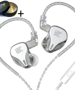KZ DQ6 Triple Dynamic Driver Earbuds Earphones + HD Mic & Epic Alloy Case - Mercury Silver