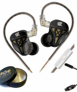 KZ DQS Earphones Earbuds Headphones with Mic, 32bit 384kHz DAC &Case Bundle