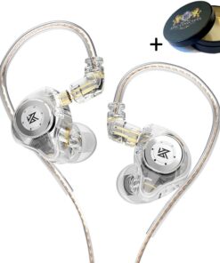 KZ EDX Pro Dual Driver Earphones Earbuds Headphones with HD Mic & Epic Case - Crystal Pure