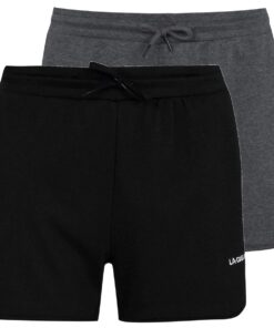 La Gear Ladies Lightweight Shorts - Black & Charcoal - 2 Pack (Parallel Import) - XXS