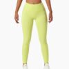 Ladies Active Wear Tights - Gym Yoga Leggings with Pockets - Lime - XL