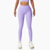 Ladies Active Wear Tights - Gym Yoga Leggings with Pockets - Purple - S