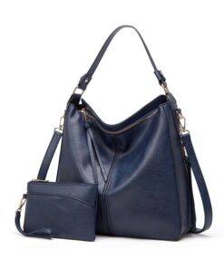 Ladies Blue Satchel Shoulder Handbag with Sub Bag - HB-YL9035-BL