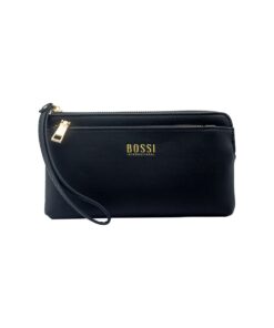 Ladies Double Zipper Pouch - Black