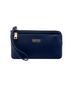 Ladies Double Zipper Pouch - Navy Blue