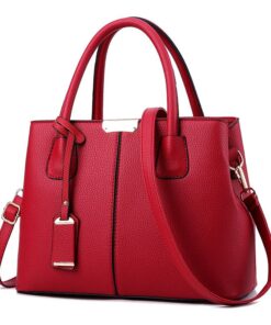 Ladies Elegant Red Classic Handbag (HB-DS463-R)