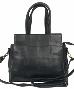 Ladies Genuine Leather Handbag in Nubuck/Buffalo or Cow - Buffalo Black