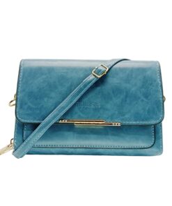 Ladies Multi Compartment Crossbody Sling Handbag - Blue