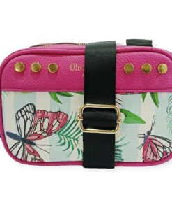 Ladies Pink Floral Crossbody Handbag