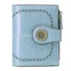 Ladies Portable Leather Wallet - light blue