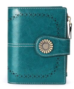 Ladies Portable Leather Wallet - Peacock blue
