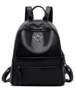 Ladies PU Backpack - BP-M226 - Black