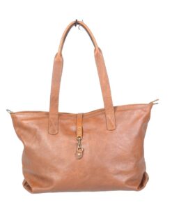 Ladies Tote Sling Leather Handbag - Pecan