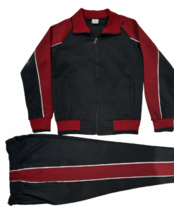 Ladies Tracksuit Set- Black/Red - S