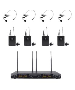 Lane PRO M604B- 4 Headset & 4 Lapel Wireless Microphone System