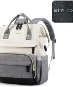 Laptop Backpack - 15.6 inch - Groover - Grey & Cream