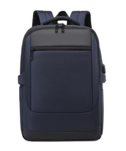 Laptop Backpacks USB Charging Business Bag Anti-theft Waterproof Backpack - Dark Blue