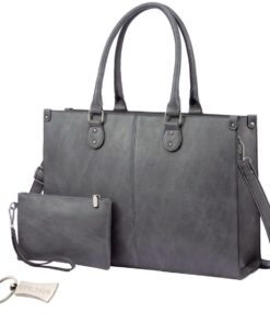 Laptop Bag 15.6" - Sadie - With Matching Pouch & Keyring - Dove Grey
