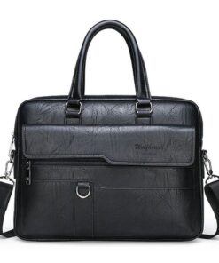 Laptop Bag Briefcase Laptop Bag - Wolfhound Leather Bag - Black