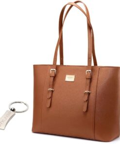 Laptop Bag - Ladies Shoulder Bag with Stylingo Keyring - 15.6" - Brown