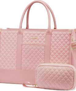 Laptop Bag with Clutch - Pink