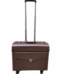 Laptop Pilot Case with 4 Wheels - Brown