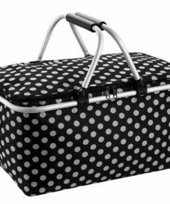 Large Bag Collapsible Picnic Basket Black