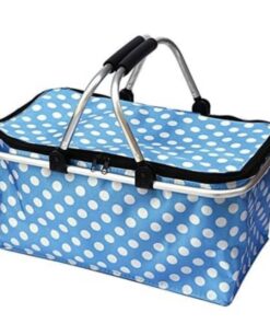 Large Bag Collapsible Picnic Basket - Blue