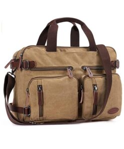Large Briefcase Business Laptop Handbag - Khaki