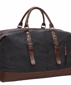 Large Canvas Weekender Duffle Bag - Black