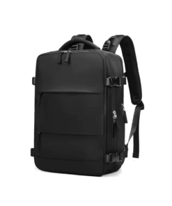 Large Capacity Expandable Travel Backpack with Shoe Compartment - Black