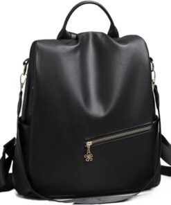 Large Capacity Female Travel Quality Faux Leather Fashion Bag - Black