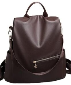 Large Capacity Female Travel Quality Faux Leather Fashion Bag - Brown