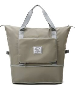 Large Capacity Folding Dry and Wet Separation Travel Sport Bag - Neutral Grey