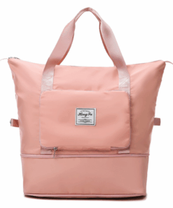 Large Capacity Folding Dry and Wet Separation Travel Sport Bag - Sweet Powder Pink