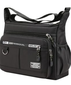 Large-Capacity Men's Backpack Shoulder Bag Waterproof - Black