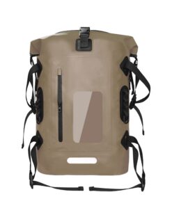 Large Capacity PVC Waterproof 30L Dry Backpack with Dry/Wet Separation - Brown