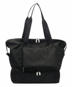 Large Capacity Travel Duffel Bag With Multiple Compartments - Black