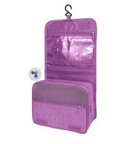 Large Capacity Unisex Hanging Travel Toiletry Bag with Sturdy Hook - Purple