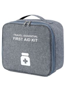 Large Capacity Waterproof First Aid Bag Cosmetic Bag for Home Travel - Grey