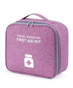 Large Capacity Waterproof First Aid Bag Cosmetic Bag for Home Travel - Purple