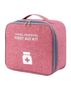 Large Capacity Waterproof First Aid Bag Cosmetic Bag for Home Travel - Red