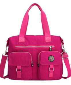 Large-Capacity Waterproof Travel Tote Bag - Rose Red