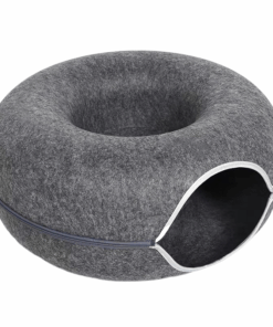Large Cat/Pet Tunnel Donut Bed - Dark Grey