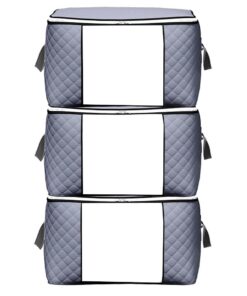 Large Closet Organizer Storage Bags for Bedding Blankets Clothing-3 - Pack