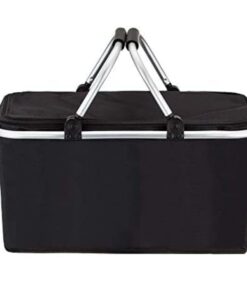 Large Collapsible Cooler Picnic Basket- Black